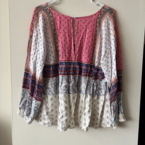 Sundance Multicolored Patterned Long Sleeve Top - Size Medium - Picture 1 of 7